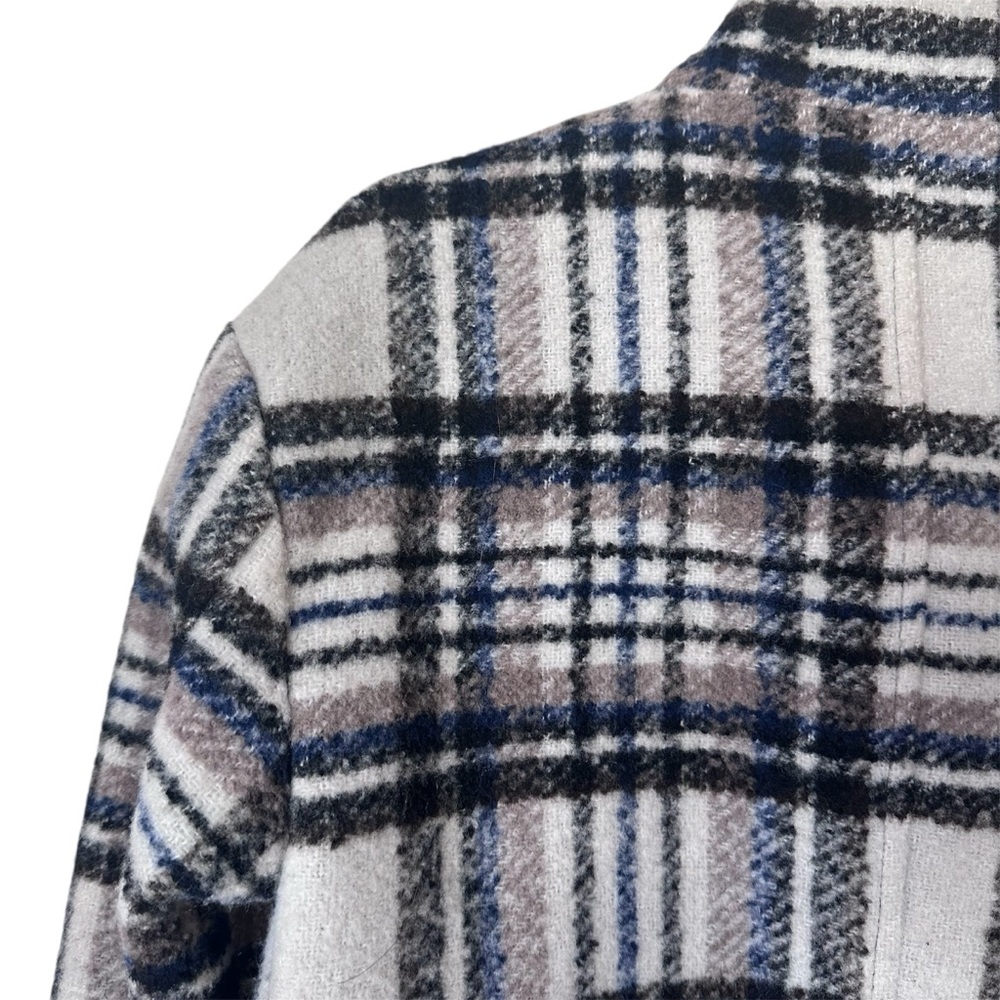 AVEC LES FILLES Womens Brushed Plaid Oversized Jacket Sz XS - Picture 13 of 16